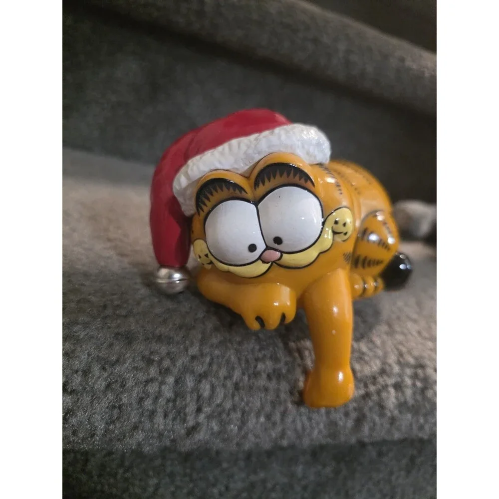 Vintage 1978 Santa Garfield Stocking Hanger Enesco Original Box Retro Christmas